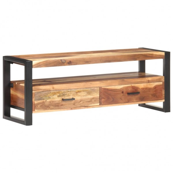 Mueble de TV madera maciza con acabado miel 120x35x45 cm D