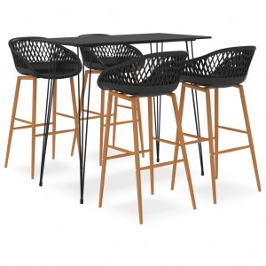 Mesa alta e bar stools 5 peças preto D