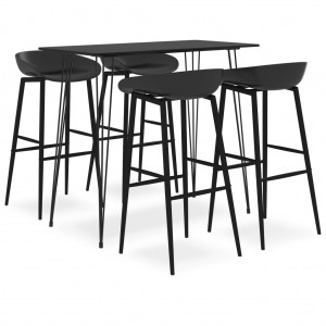 Mesa alta e bar stools 5 peças preto D