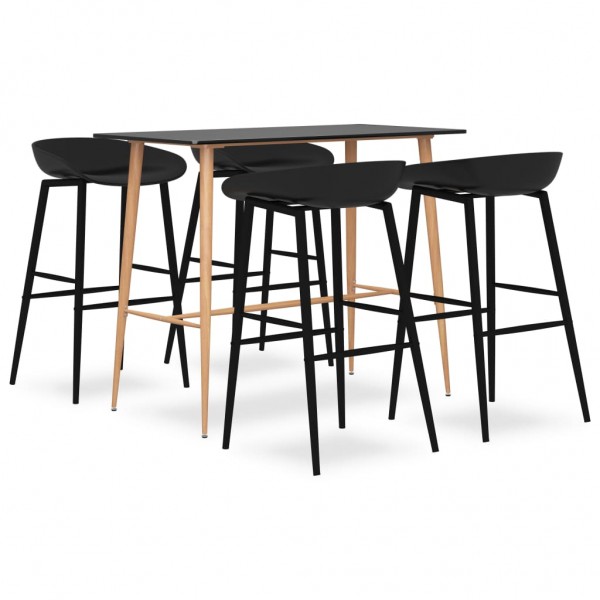 Mesa alta e bar stools 5 peças preto D