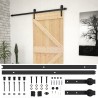 Puerta corredera con herrajes madera maciza de pino 90x210 cm 2