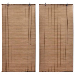 Capa rolável de bambu 2 unidades marrom 150x220 cm D