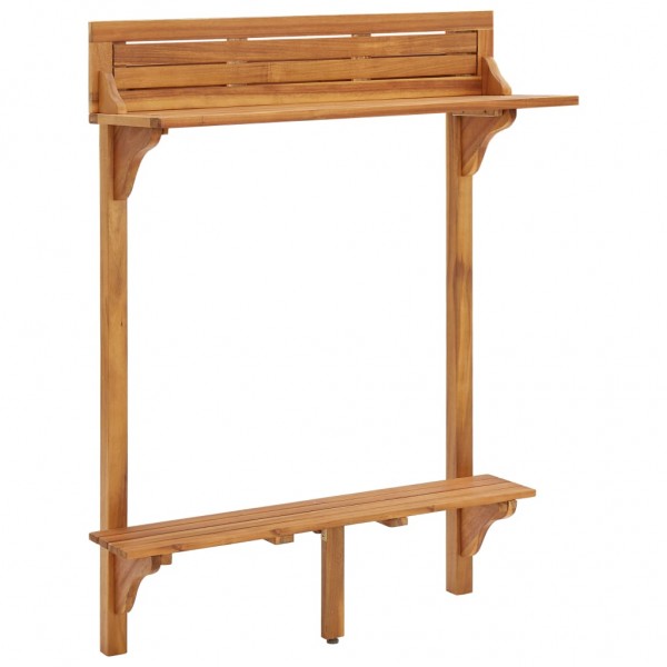 Mesa alta de balcão de madeira maciça de acácia 90x37x122,5 cm D