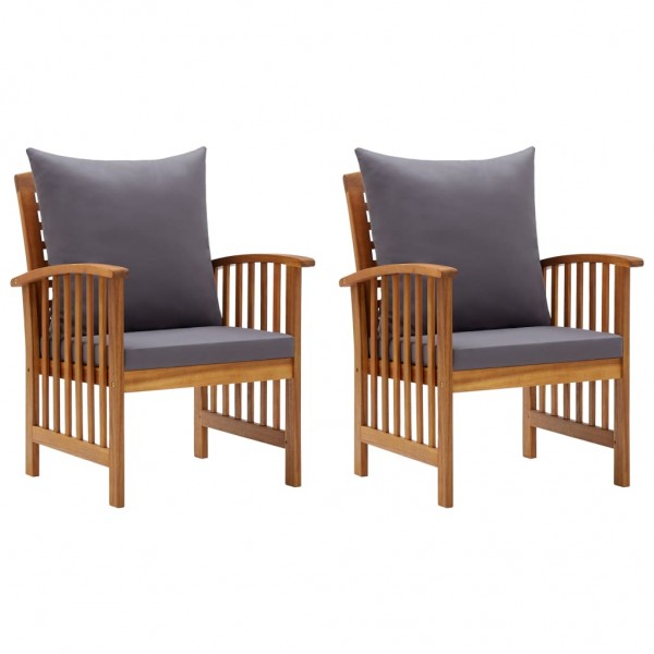 Cadeiras de jardim com almofadas 2 unidades D