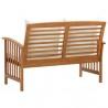 Banco de jardín con cojines 119 cm madera maciza de acacia 4