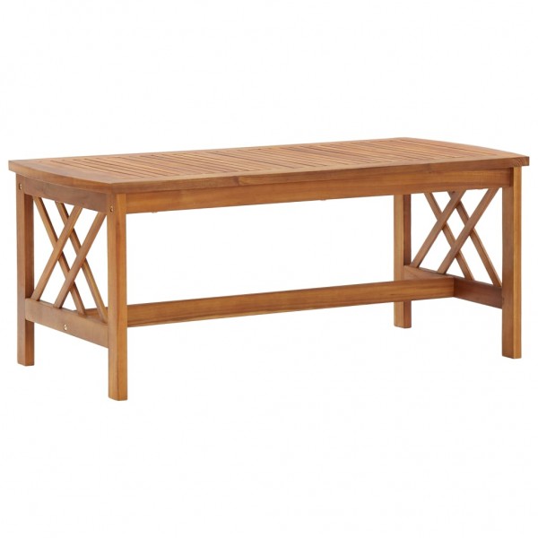 Mesa de centro de madeira maciça de acácia 102x50x43 cm D