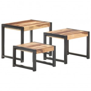Mesas de madeira maciça com acabamento de sheesham D