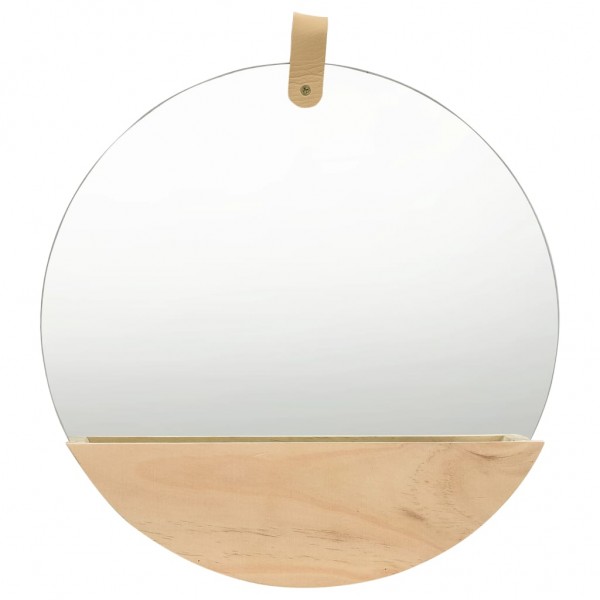 Espejo de pared de madera maciza de pino 35 cm D