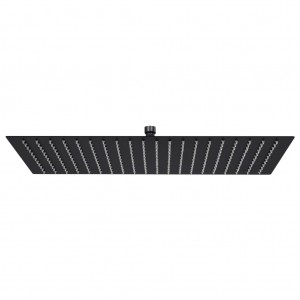 Cabezal ducha efecto lluvia acero inox cuadrado negro 50x30 cm D