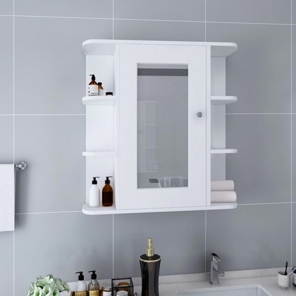 Armário de banho com espelho branco 66x17x63 cm MDF D