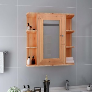 Armario de baño con espejo color roble 66x17x63 cm MDF D