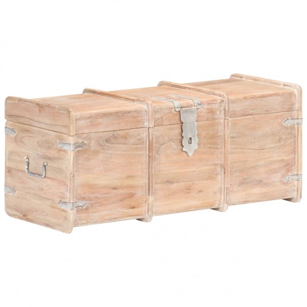 Cofre de almacenamiento madera maciza de acacia 90x40x40 cm D