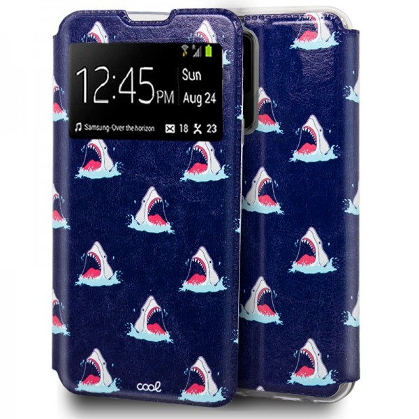 Fundação COOL Capa de Flip para Samsung G988 Galaxy S20 Ultra 5G Desenhos tubarão D