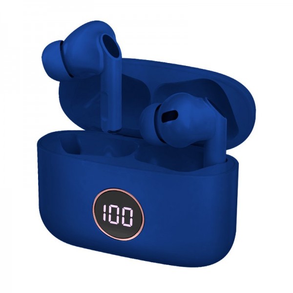 Auriculares Stereo Bluetooth Dual Pod Earbuds Display COOL AIR Pro Azul D