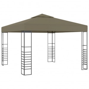 Tenda de jardim com taupe de telhado retrátil cinza 3x3m 180 g/m2 D