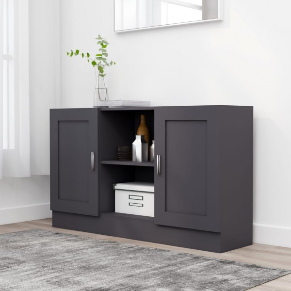 Aparador de madera contrachapada gris 120x30.5x70 cm D
