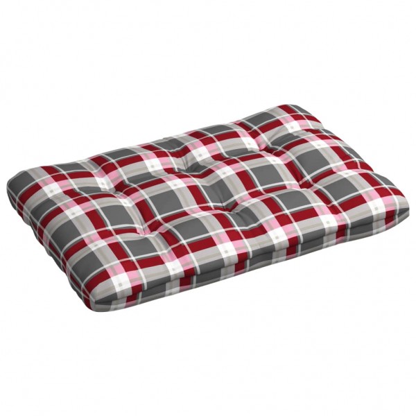 Cojín para sofá de palets tela a cuadros rojo 120x80x12 cm D