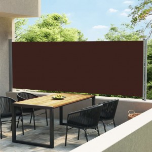 Toldo lateral retráctil para patio marrón 600x160 cm D