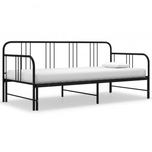 Estrutura do sofá cama removível metal preto 90x200 cm D