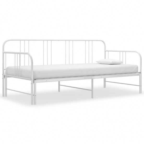 Estrutura de sofá cama removível de metal branco 90x200 cm D