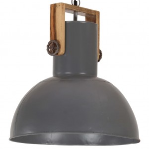Lámpara colgante industrial redonda mango 25 W gris 42 cm E27 D