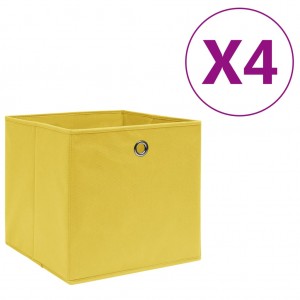 Caixas de armazenagem de tecido não tecido amarelo 28x28x28 cm D