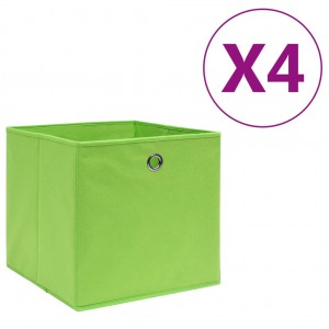 Caixas de armazenamento de tecido não tecido verde 28x28x28 cm D