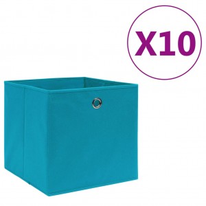 Cajas de almacenaje 10 uds tela no tejida azul bebé 28x28x28 cm D