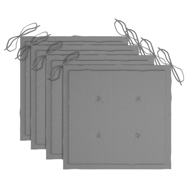 Cojines de silla de jardín 4 uds tela gris 50x50x3 cm Cojines de silla de jardín 4 uds tela gris 50x50x3 cm D
