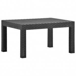 Mesa de jardín PP ratán gris antracita 58x58x41 cm D