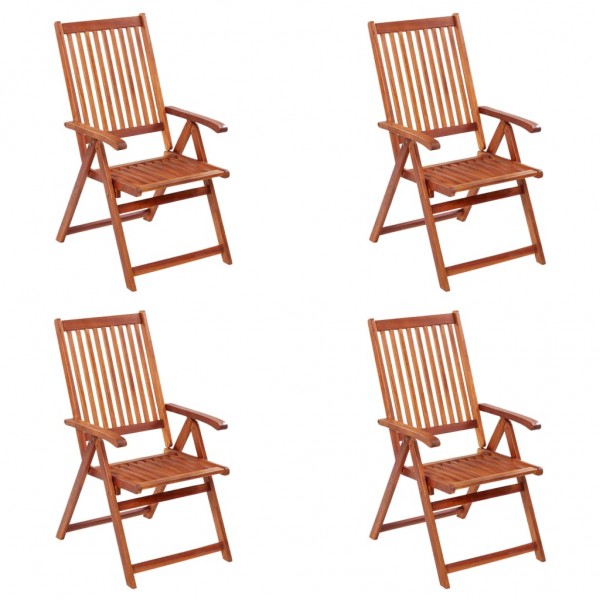 Cadeiras dobráveis de jardim 4 unidades em madeira de acácia maciça D