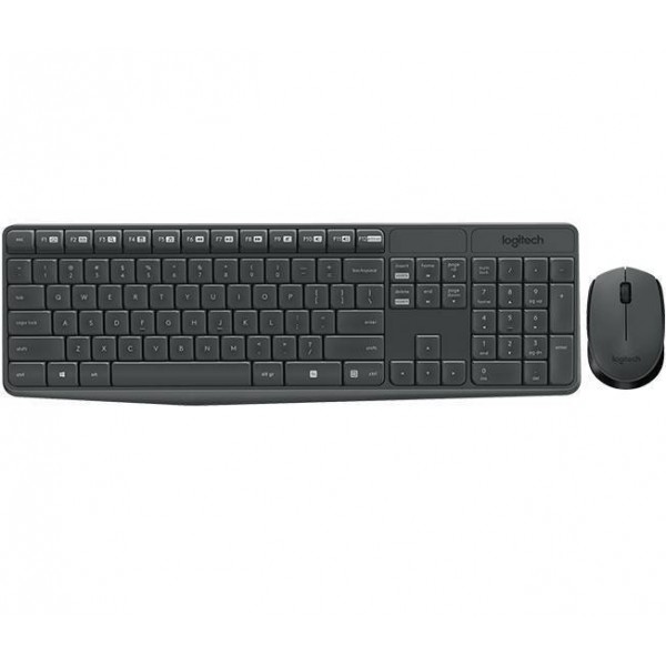 TECLADO + MOUSE LOGITECH MK235 SEM FIO PRETO D