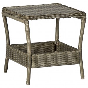 Mesa de jardim ratão sintético marrom 45x45x46.5 cm D