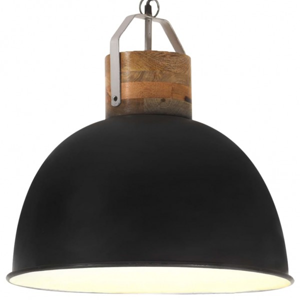 Lámpara colgante industrial redonda mango negra 51 cm E27 D