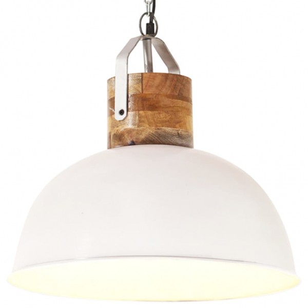 Lámpara colgante industrial redonda mango blanca 42 cm E27 D