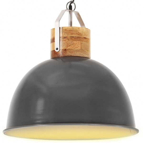 Lámpara colgante industrial redonda mango 25 W gris 51 cm E27 D