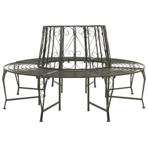Banco para árbol de jardín acero 160 cm D