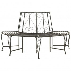 Banco para árbol de jardín semicircular acero 160 cm D