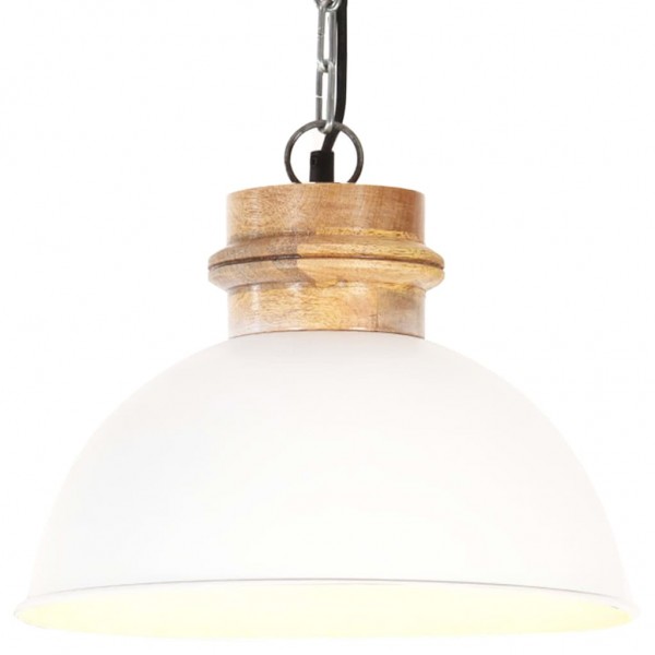 Lámpara colgante industrial redonda mango blanca 32 cm E27 D
