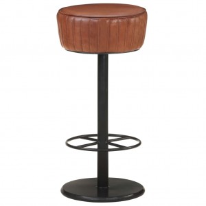 Taburete de cocina de cuero auténtico marrón D