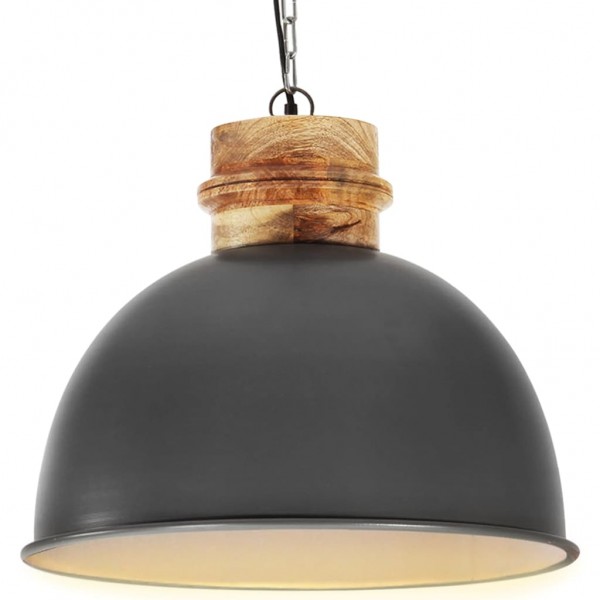 Lámpara colgante industrial redonda mango gris 50 cm E27 D