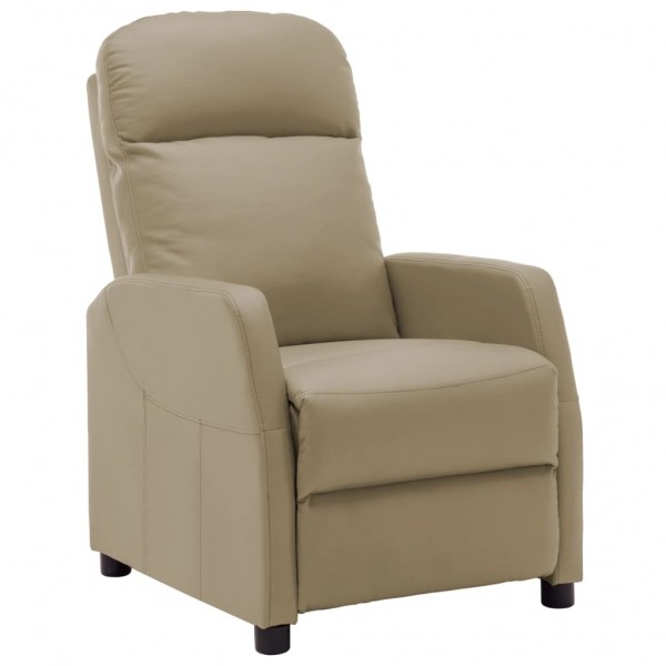 Sillón reclinable de cuero sintético color capuchino Sillón reclinable de cuero sintético color capuchino D