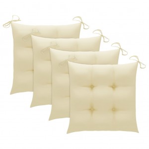 Cojines de silla de jardín 4 uds tela Oxford crema 40x40x7 cm D