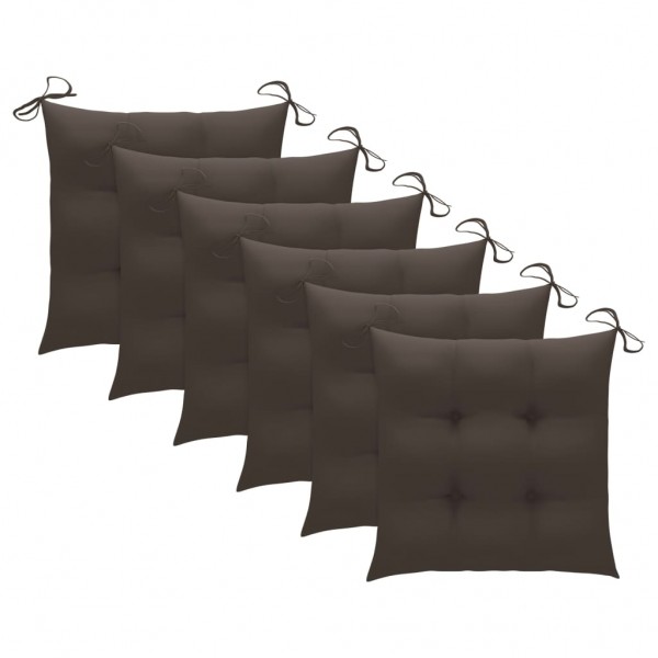 Cojines de silla de jardín 6 uds tela Oxford taupé 50x50x7 cm Cojines de silla de jardín 6 uds tela Oxford taupé 50x50x7 cm D