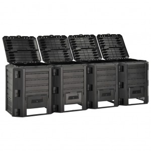 Compostador de jardín negro 1600 L H