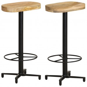 Taburetes de cocina 2 unidades madera maciza de mango 76 cm D