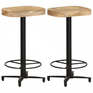 Taburetes de cocina 2 unidades madera maciza de mango 66 cm D