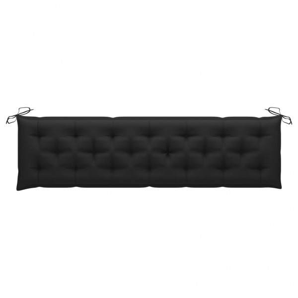 Cojín para banco de jardín tela negro 200x50x7 cm D