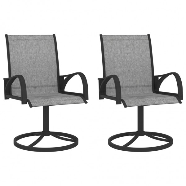Cadeiras giratórias de jardim de aço cinza D