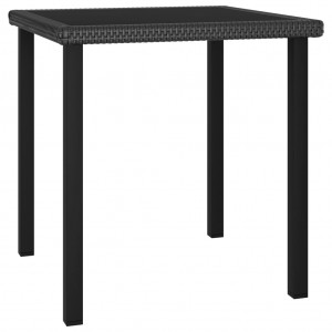 Mesa de comedor para jardín ratán sintético negro 70x70x73 cm D